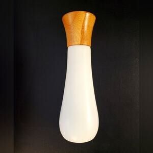 White painted wooden (I suppose) Pepper Grinder 9"